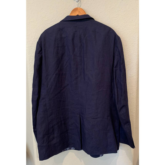 NWT Lauren Ralph Lauren Navy Linen Suit Separate Coat (52 XLong) - Picture 6 of 10